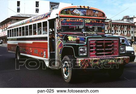 Decorated Bus Panama City View Large Photo Image Stock Photography - Decorated Bus Panama City. Fotosearch