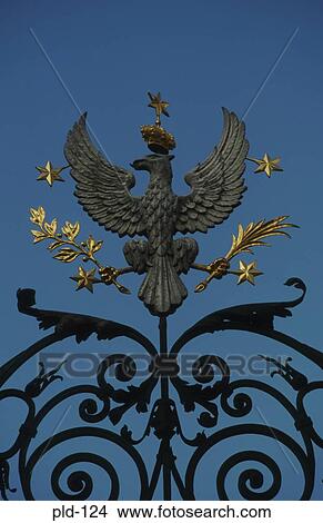 Picture - Detail of Entrance Gate to University Warsaw Poland. Fotosearch