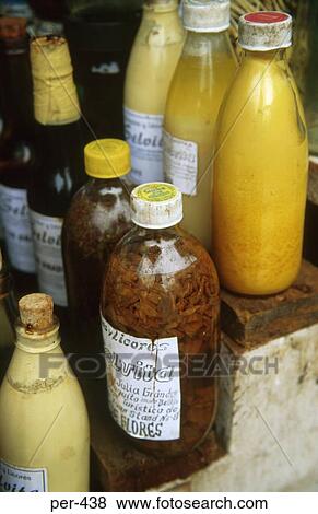 Stock Photo - Display of Jungle Medicines Peru. Fotosearch