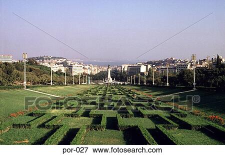 Edward VII Park Lisbon Portugal View Large Photo Image Stock Photo - Edward VII Park Lisbon Portugal. Fotosearch