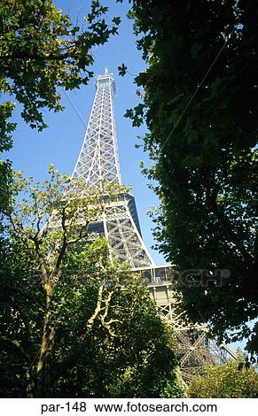 Eiffel Tower through Trees Paris France View Large Photo Image Stock Photo - Eiffel Tower through Trees Paris France. Fotosearch