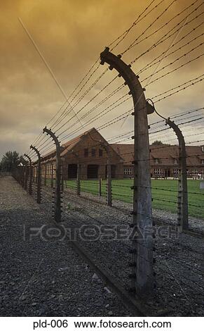 Electrified Barbed Wire Fence Auschwitz Poland View Large Photo Image Stock Photograph - Electrified Barbed Wire Fence Auschwitz Poland. Fotosearch