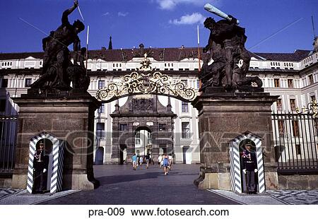 Entrance To Palace at Hradcany (Castle Hill) Prague View Large Photo Image Stock Photo - Entrance To Palace at Hradcany (Castle Hill) Prague. Fotosearch