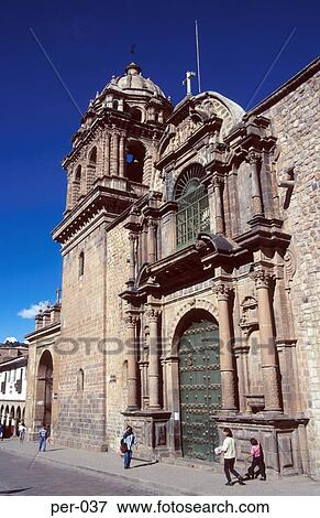 Facade of Baroque Church Cuzco Peru View Large Photo Image Stock Photo - Facade of Baroque Church Cuzco Peru. Fotosearch