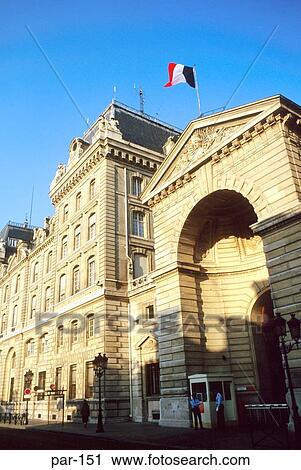 Stock Image - Facade of French Public Building Paris. Fotosearch
