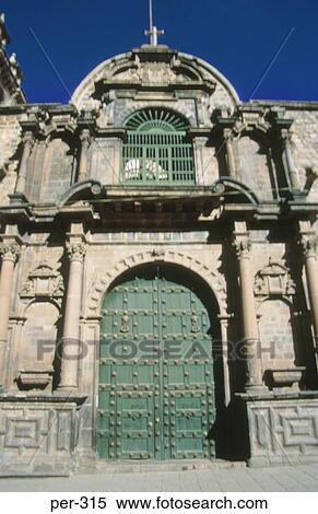 Stock Photography - Facade of la Mercia Cuzco Peru. Fotosearch