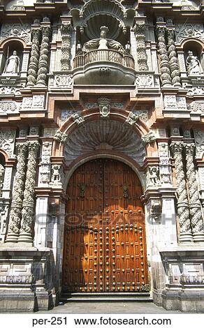 Facade of the Church of La Mercea Lima Peru View Large Photo Image Stock Image - Facade of the Church of La Mercea Lima Peru. Fotosearch