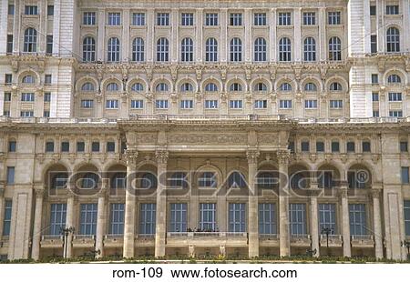 Facade of the Parliament Palace Bucharest Romania View Large Photo Image Stock Photo - Facade of the Parliament Palace Bucharest Romania. Fotosearch