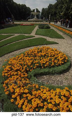 Stock Photo - Flower Beds Ogrod Saski Park Warsaw Poland. Fotosearch