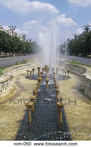 Fountains on the Bulevardul Unirii Bucharest Romania View Large Photo Image Stock Image - Fountains on the Bulevardul Unirii Bucharest Romania. Fotosearch