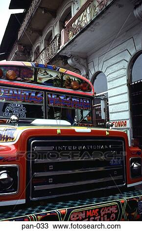 Front of Decorated Bus Panama City View Large Photo Image Stock Image - Front of Decorated Bus Panama City. Fotosearch