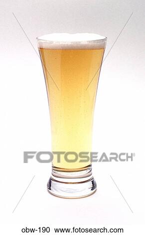 Stock Image - Full Glass of Lager. Fotosearch