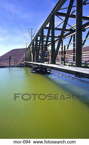 Picture - Gantry Over Green Water Tank at Silver Mine Morocco. Fotosearch
