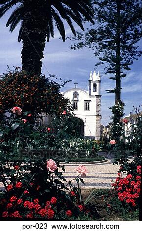 Stock Image - Gardens and House Tavira Portugal. Fotosearch