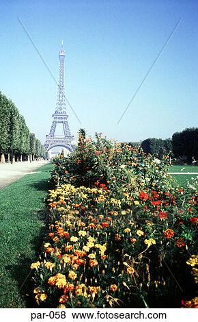 Gardens Eiffel Tower Paris France View Large Photo Image Stock Photo - Gardens Eiffel Tower Paris France. Fotosearch