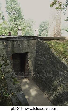 Stock Photograph - Gas Chamber and Crematorium Auschwitz Poland. Fotosearch
