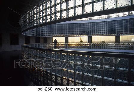 Stock Image - Glass Architecture of the Banco de Credito Lima Peru. Fotosearch