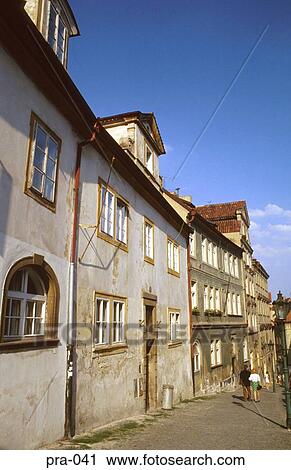 Stock Image - Golden Lane by Prague Castle Czech Republic. Fotosearch