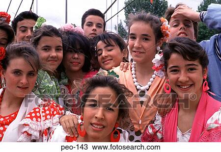Group of Girls in Costume Smiling Spain View Large Photo Image Stock Image - Group of Girls in Costume Smiling Spain. Fotosearch