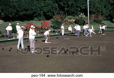 Group Playing Bowls Australia View Large Photo Image Picture - Group Playing Bowls Australia. Fotosearch