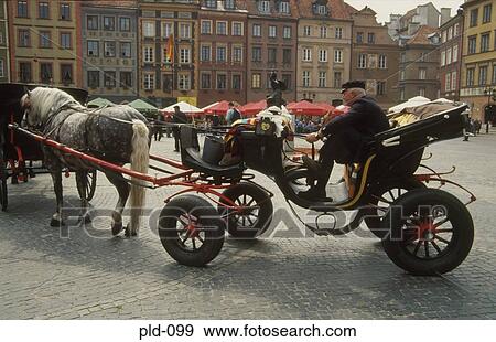 Horse and Carriage Market Square Warsaw Old Town Poland View Large Photo Image Stock Photo - Horse and Carriage Market Square Warsaw Old Town Poland. Fotosearch