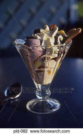 Stock Image - Ice Cream Sundae Warsaw Poland. Fotosearch