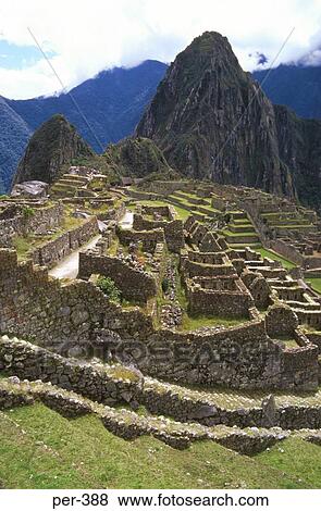 Incan Ruins at Machu Picchu Peru View Large Photo Image Stock Photo - Incan Ruins at Machu Picchu Peru. Fotosearch