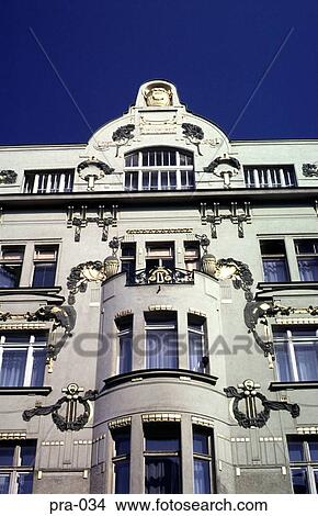 Picture - Jugendstil Facade Jewish Quarter Prague. Fotosearch