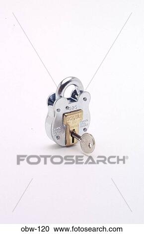 Stock Image - Key in Padlock. Fotosearch
