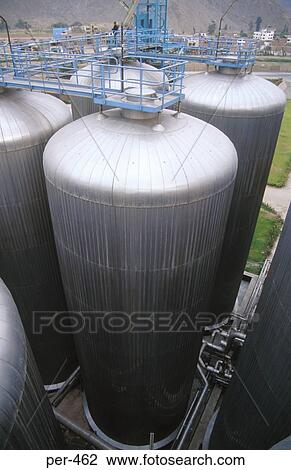 Stock Image - Liquor Vessels at the Crystal Brewery Lima Peru. Fotosearch