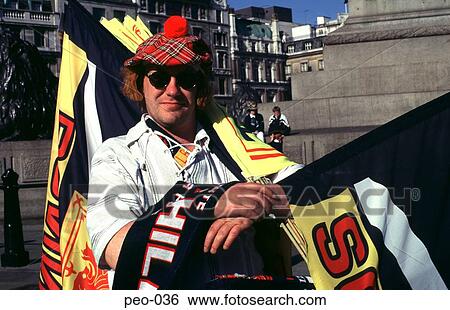 Man Selling Scottish Flags View Large Photo Image Stock Photograph - Man Selling Scottish Flags. Fotosearch