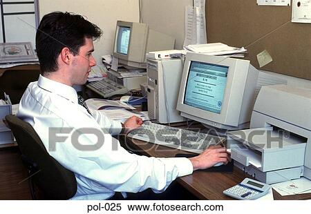 Man Working at Computer View Large Photo Image Stock Photography - Man Working at Computer. Fotosearch