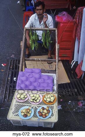Stock Image - Market Trader Kuala Lumpur Malaysia. Fotosearch
