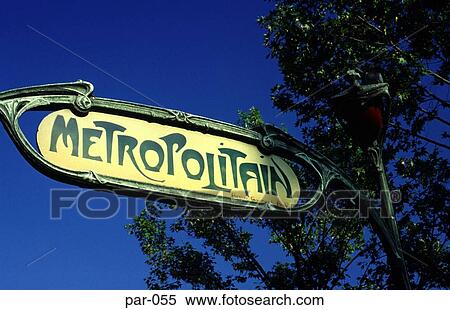 Stock Photography - Metro Sign Paris France. Fotosearch