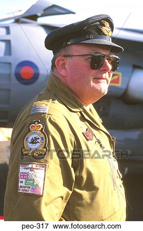 Stock Photo - Middle Aged Harrier Pilot Wales UK. Fotosearch