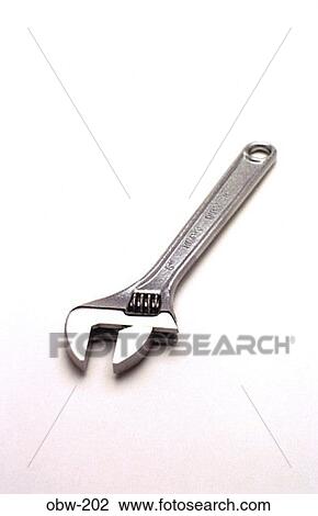 Stock Image - Oblique View of Adjustable Spanner. Fotosearch