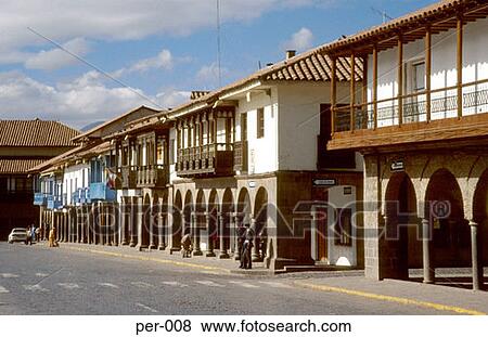 Old Colonial Style Buildings in Small Town Peru View Large Photo Image Stock Photo - Old Colonial Style Buildings in Small Town Peru. Fotosearch