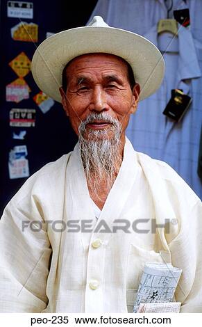 Old Korean Man in White Costume with Long Beard View Large Photo Image Stock Photography - Old Korean Man in White Costume with Long Beard. Fotosearch