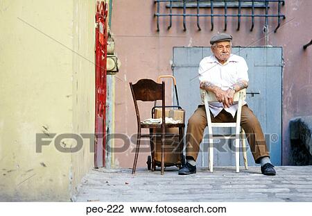 Old Man Sitting on Chair Genoa Italy View Large Photo Image Stock Image - Old Man Sitting on Chair Genoa Italy. Fotosearch