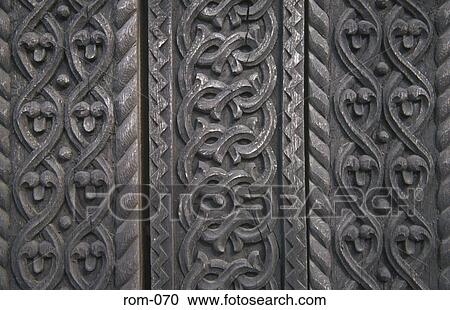 Stock Image - Ornate Wood Carving Brasov Romania. Fotosearch