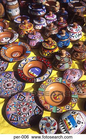 Painted Ceramics on Souvenir Stall Peru View Large Photo Image Stock Photograph - Painted Ceramics on Souvenir Stall Peru. Fotosearch