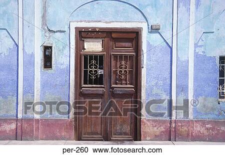 Painted Facade Chincha Peru View Large Photo Image Stock Image - Painted Facade Chincha Peru. Fotosearch