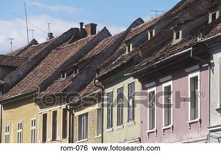 Painted Terraced Houses Brasov Romania View Large Photo Image Stock Photograph - Painted Terraced Houses Brasov Romania. Fotosearch