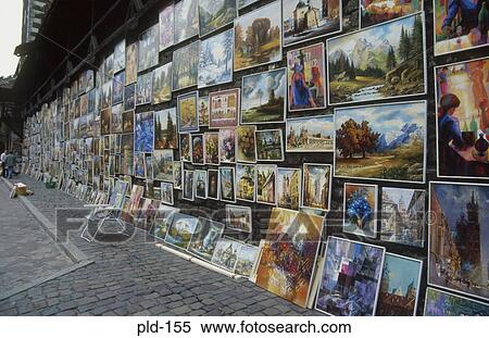 Paintings on Display Krakow Poland View Large Photo Image Stock Photography - Paintings on Display Krakow Poland. Fotosearch