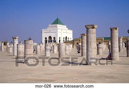 Stock Photograph - Pillars and Mausoleum Tour Hassan Morocco. Fotosearch