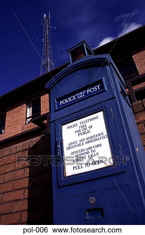Police Telephone Box by Wall View Large Photo Image Stock Photograph - Police Telephone Box by Wall. Fotosearch