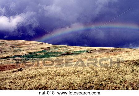 Rainbow over Moors Wales View Large Photo Image Stock Photo - Rainbow over Moors Wales. Fotosearch