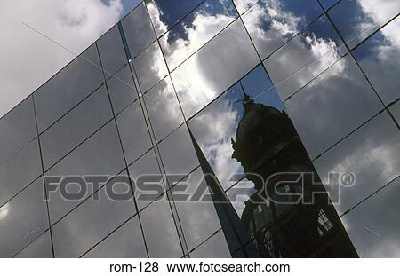 Reflections in a Glass Office Block Bucharest Romania View Large Photo Image Stock Photo - Reflections in a Glass Office Block Bucharest Romania. Fotosearch