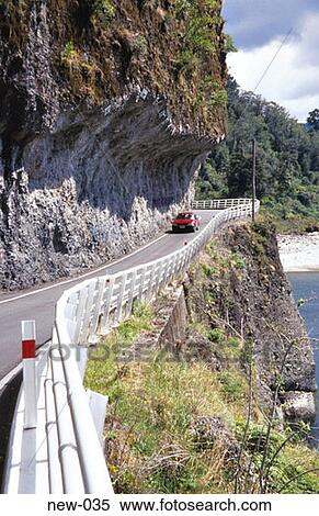 Stock Photography - Road Alongside Buller Gorge New Zealand. Fotosearch