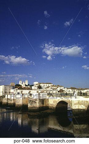 Stock Photo - Roman Bridge Tavira Portugal Europe. Fotosearch